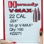 Hornady 200-22271 HORNADY BULLETS 22 CAL .224 55GR V-MAX 100CT 40BX/CS