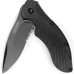 Kershaw 1605CKTST Clash  3.10" Drop Point Part Serrated Black Oxide 8Cr13MoV SS