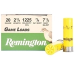 REMARMS GL207 Remington Ammunition 20042 Game Load  20 Gauge 2.75" 7/8 oz 1225 fps 7.5 Shot 25