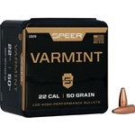 SPEER SPEER1029 Speer 1029 Varmint  .22 Cal .224 50 gr Jacketed Soft Point (JSP) 100 Per Box