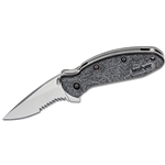 48571 Kershaw 1620ST Scallion  2.40" Folding Drop Point Part Serrated Bead Blasted 420