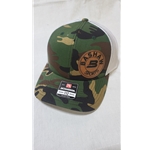 BASHAWLEATHERCAMOWHITE Bashaw Sports Snapback Trucker Hat - Leather Patch White/Camo