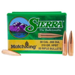 Sierra Bullets 9240T SIERRA BULLETS .30 CAL .308 210GR HPBT MATCH 50CT