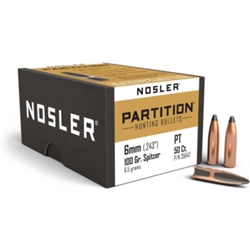 Nosler 35642 NOSLER BULLETS 6MM .243 100GR PARTITION 50CT