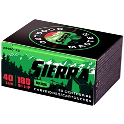 Sierra Bullets  SIERRA  OUTDOOR MASTER 40 S&W 180GR JHP 20RD 10BX/CS