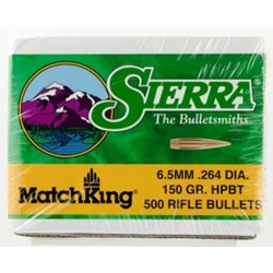 Sierra Bullets 100141 Sierra 1755C MatchKing  6.5 Creedmoor .264 150 gr Hollow Point Boat-Tail (HPBT) 500 per box