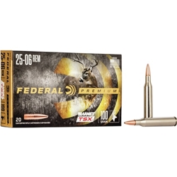 FEDERAL  Federal P2506H Premium  25-06 Rem 100 gr Barnes TSX 20 Per Box/10 Cs