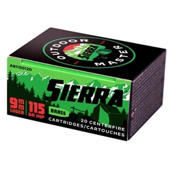 Sierra Bullets 130624 SIERRA OUTDOOR MASTER 9MM 115GR JHP 20RD 10BX/CS