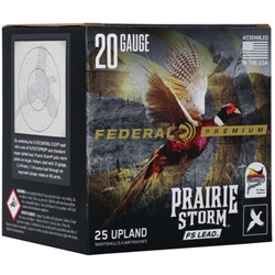 FEDERAL PFX204FS 4 Federal PFX204FS4 Premium Prairie Storm FS Lead 20 Gauge 3" 1 oz 1350 fps 4 Shot 25 B