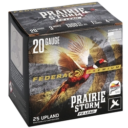 FEDERAL PFX258FS 4 Federal PFX258FS4 Premium Prairie Storm FS 20 Gauge 3" 1 1/4 oz 1300 fps 4 Shot