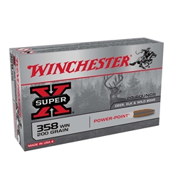 Winchester Ammunition X3582 WINCHESTER SUPER-X 358 WIN 200GR POWER POINT 20RD 10BX/CS