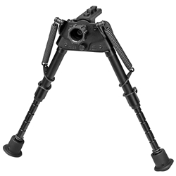 147929 Harris Bipods S-BRMM-LOK Swivel BR M-LOK, 6-9", Black Steel/Aluminum, Notched Leg