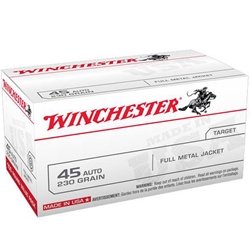 Winchester Ammunition USA45AVP WINCHESTER USA 45 ACP 230GR FMJ RN 100RD 5BX/CS VALUE PACK