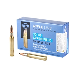 PPU PP30063 Standard Rifle  30-06 Springfield 180 gr Soft Point (SP) 20 Bx/