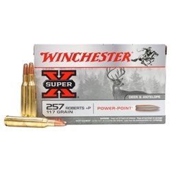 Winchester Ammunition X257P3 WINCHESTER SUPER-X 257 ROBERTS +P 117GR PWR PNT 20RD 10BX/CS