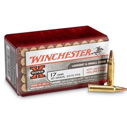 Winchester Ammunition X17HMR1 WINCHESTER SUPER-X 17HMR 20GR XTP GAMEPOINT 50RD 20BX/CS