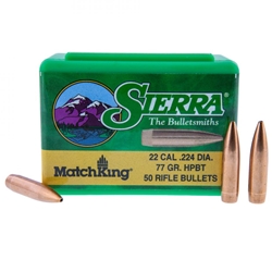 Sierra Bullets 86399 SIERRA BULLETS .22 CAL .224 77GR HPBT 50CT