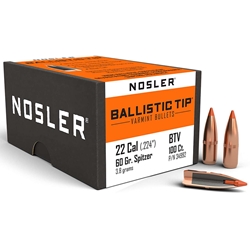 Nosler 34992 NOSLER BULLETS 22 CAL .224 60GR BALLISTIC TIP 100CT