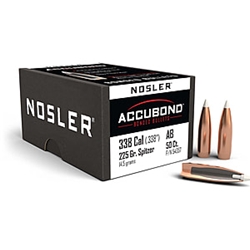 Nosler 54357 NOSLER BULLETS 338 CAL .338 225GR ACCUBOND 50CT