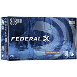 FEDERAL  Federal 303AS Power-Shok  303 British 180 gr Jacketed Soft Point (JSP) 20 Bx