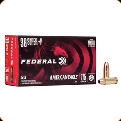 AE38S3 FEDERAL AE 38 SUPER+P115GR JHP 50RD 20BX/CS