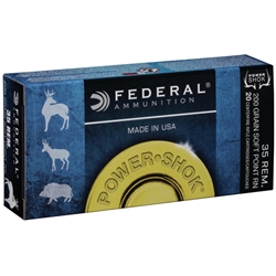 FEDERAL  Federal 35A Power-Shok  35 Remington 200 gr Jacketed Soft Point (JSP) 20 Bx/ 10