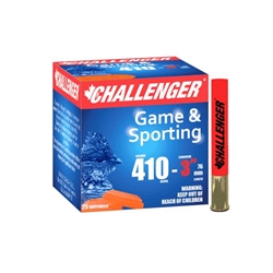 Challenger Ammo 30034 Hi-Brass 3003 Shotshell 410 GA, 3 in, No. 4, 11/16 oz, 1150 fps, 25 Rnd per Box