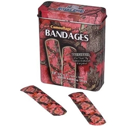 Rivers Edge 322 Pink Camouflage Bandages 
32 3/4" x 3" Sterile Adhesive Strips Featuring Fall Transition Camo by CB Outdoor