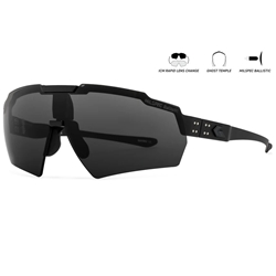 Gatorz American Eyewear GZ-10-401 MILSPEC Ballistic Z87.1, Blastshield, Black Cerakote, Smoke, Anti-Fog, Black Logo