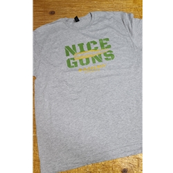 BPG TSH-GRYNG-2XL Grey with Green & Gold Nice Guns Logo-2X-Large