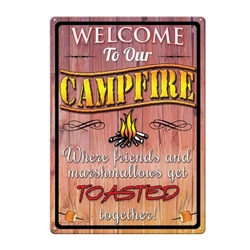 Rivers Edge 1492 RIVERS EDGE SIGN 12"x17" "WELCOME TO OUR CAMPFIRE"