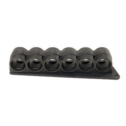 Mesa Tactical SureShell Polymer Shotshell Carrier Mossberg 500/590/Maverick 88 12 Gauge Models Six Shell Carrier Injection Molded Glass Filled Polymer Matte Black 94750