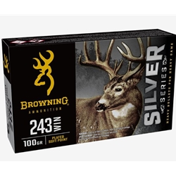 Browning Ammunition  B192602431 Browning Silver 243 Win 100gr Plated Soft Point 20Rnds