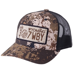 307CAMOPLATE Weatherby 307 Camo License Plate Trucker Hat - Snapback