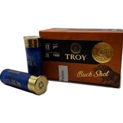 TB129 Troy Ammunition, 2-3/4" 12ga 1.2oz #00 9-pellet buckshot, 1300 FPS. Box of 10rds. Made in the USA