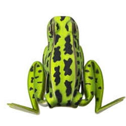 Lunkerhunt POP01 Popping Frog 188135: Hollow Body Frog  3/4" Extend, 1/2 oz, Green Tea, Floating