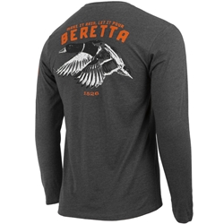 Beretta TS205T18900093XXL BERETTA HIGHBALL LONG SLEEVE T-SHIRT 2XL CHARCOAL