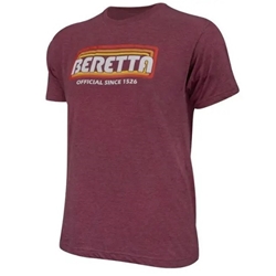 Beretta TS732T189003AUXXL BERETTA RETRO BLOQ T-SHIRT HEATHER MAROON 2XL